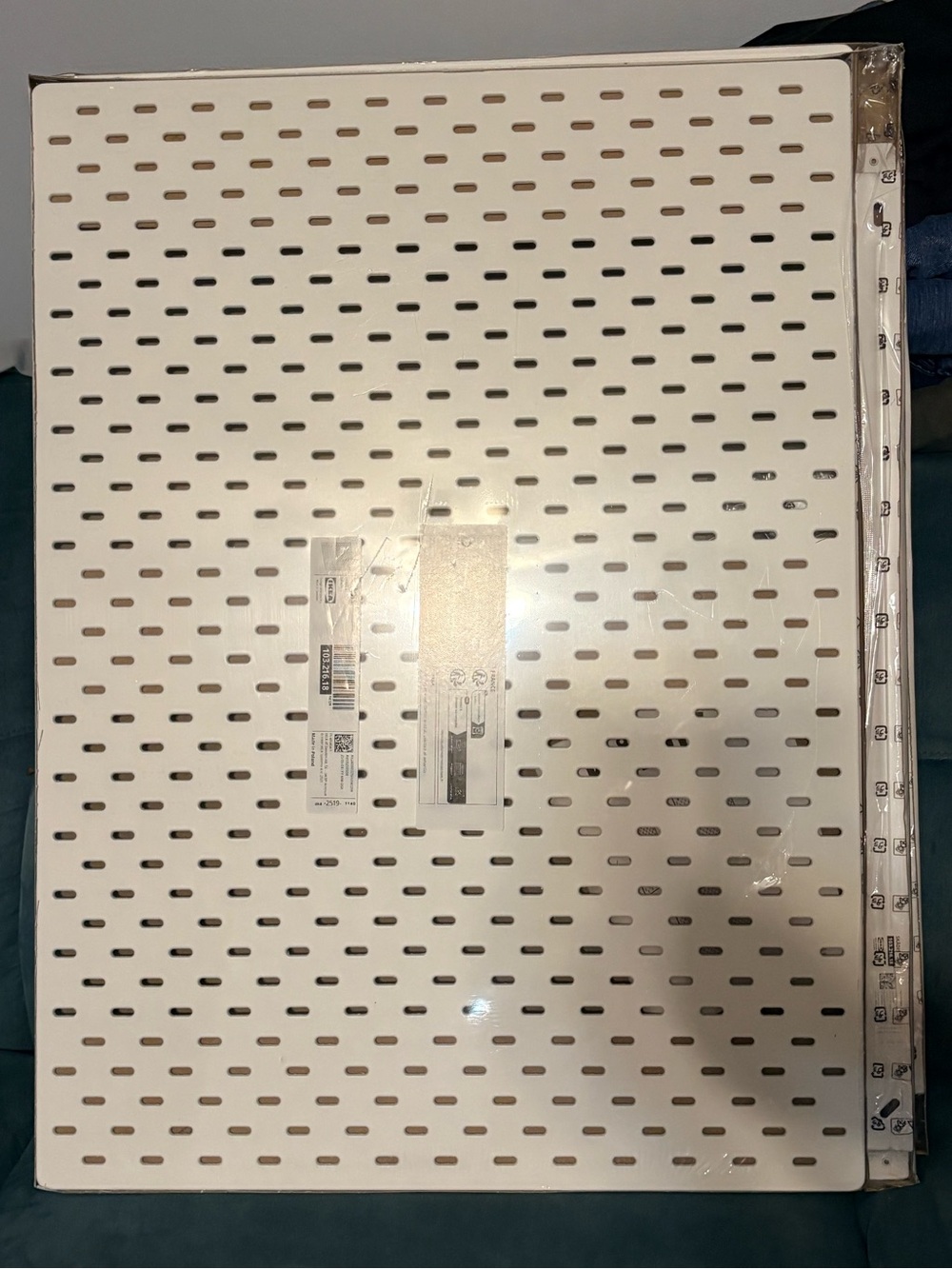 IKEA White Slotted Metal Pegboard Panel
